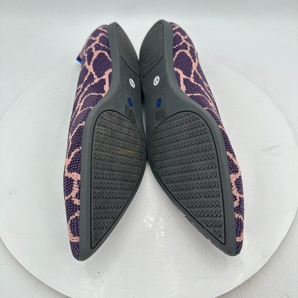 Rothys The Point Women Size 9.5 Purple Giraffe Safari Animal Print  Flat Shoes - Picture 7 of 11